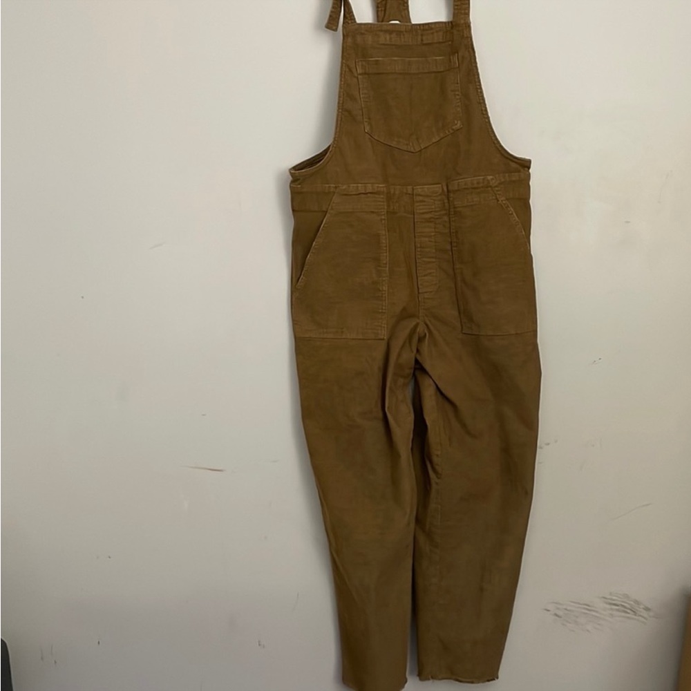 Aerie Tan Corduroy overalls size Medium